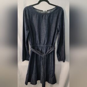 GAP Denim Long Sleeve Tie At The Waist Dress Size 10T